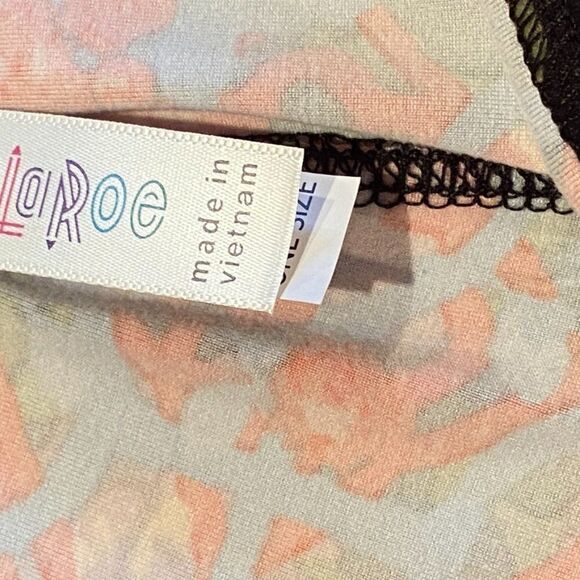 0656  LuLaRoe Size OS Leggings Floral Gate Print Blue and Red New - Picture 4 of 5